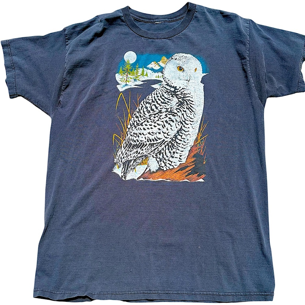 Vintage Snowy Owl Nature Graphic Tshirt - Picture 5 of 5